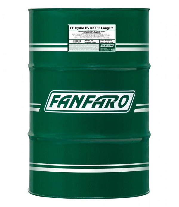 FANFARO Hydro HV ISO 32 Longlife, 208L