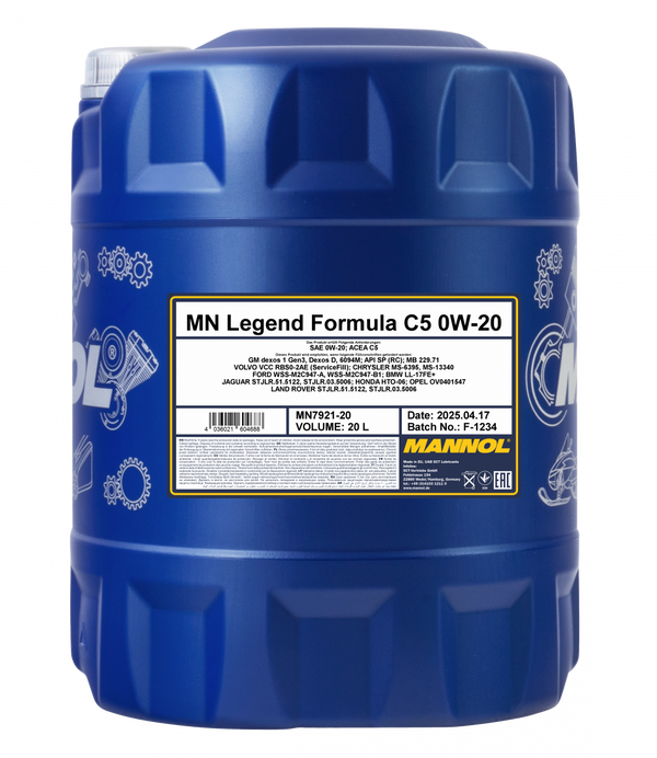 MANNOL moottoriöljy Legend Formula C5 0W-20 20 L