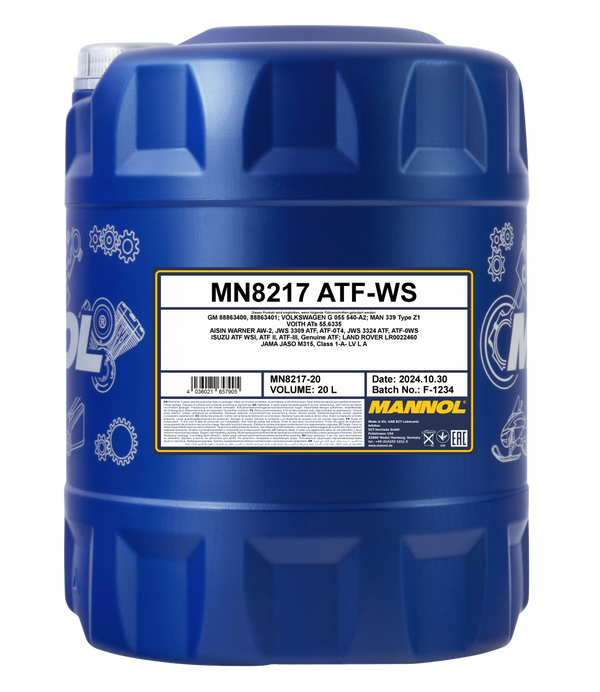 MANNOL vaihteistoöljy ATF-WS 20 l