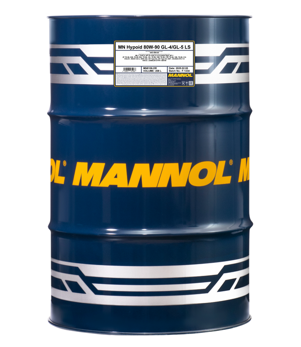 MANNOL vaihteistoöljy Hypoid 80W-90 GL-4/GL-5 LS 208 l